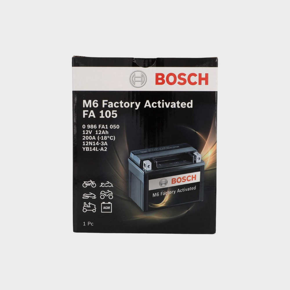 Bosch FA105 – Bateria AGM 12V 12Ah 210A para Motos e Powersports