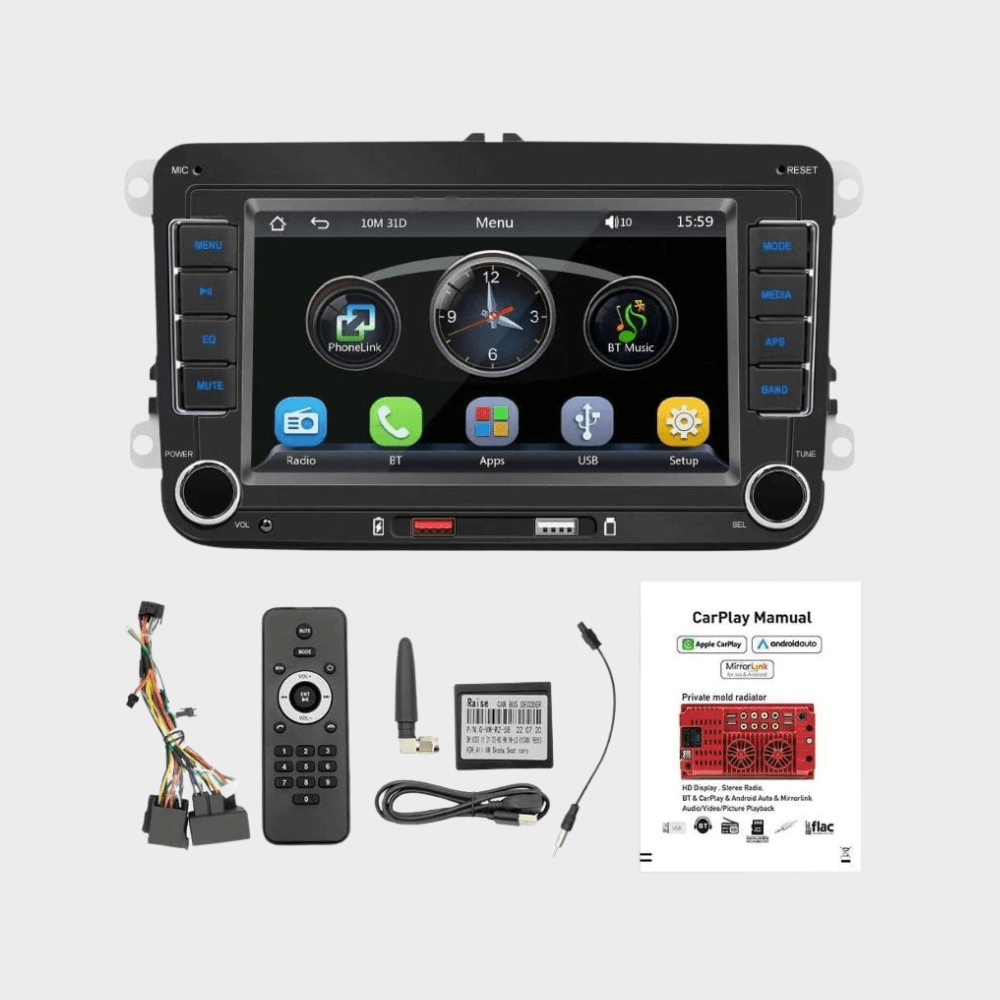 F9070C BKAP – Rádio Automóvel 2 DIN Bluetooth/CarPlay/USB Preto