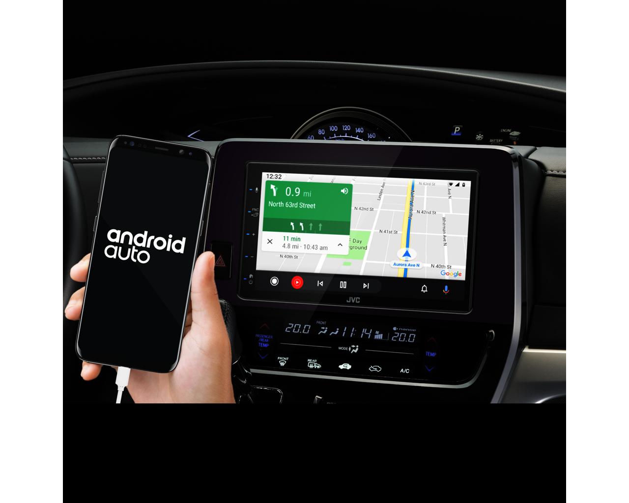 Autorrádio 2 DIN JVC KW-M560BT Ecrã Tátil 6.8" | Compatível com Apple CarPlay® e Android Auto™