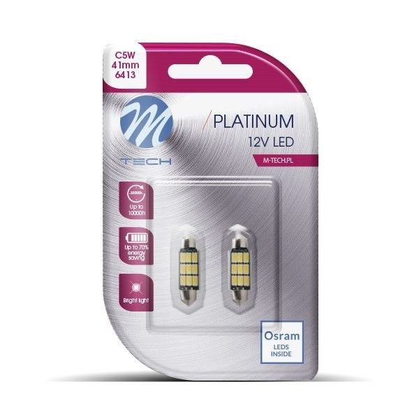 Lâmpada para Automóvel LED Branco PLAFON 42mm 12V C5W/C10W | CANBUS | 9x SMD5630 OSRAM