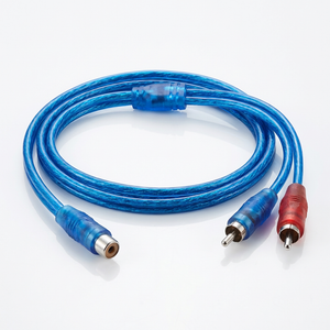 Conector em Y RCA 15cm Azul