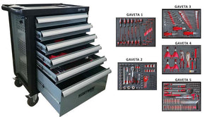 Carro de Ferramentas HEAVYWARE HRC207EVO - 207 Peças com 6 Gavetas