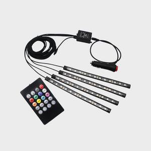 LED Interior Pilot Light Bar – 4 Tiras 12 LEDs RGB com Comando