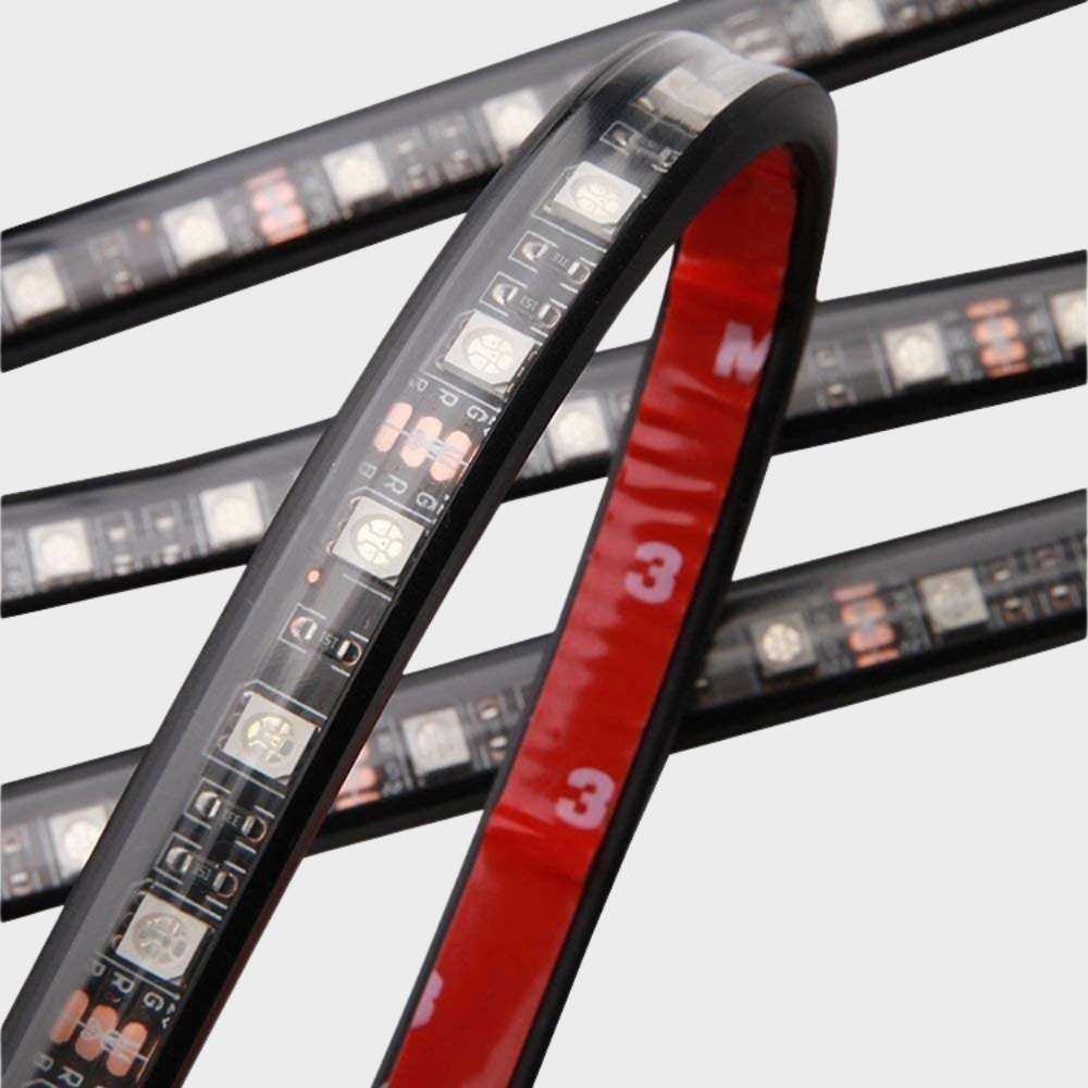 LED Interior Pilot Light Bar – 4 Tiras 12 LEDs RGB com Comando