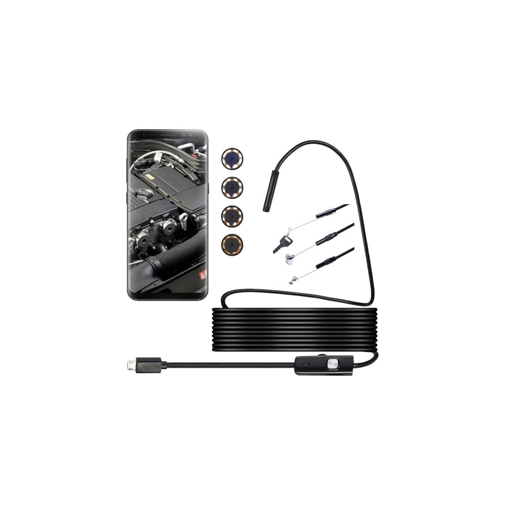 Endoscópio de Inspeção com Câmara 5 Metros | LED Integrado | Compatível com Android e PC via USB