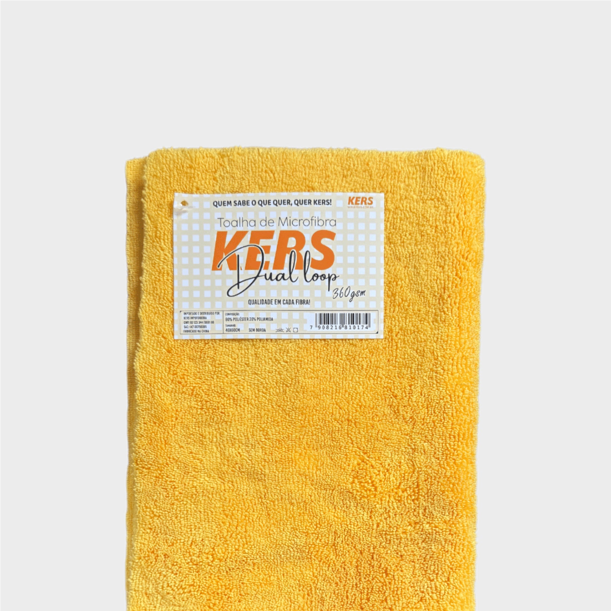 KERS Dual Loop – Pano de Microfibra Premium Amarelo 360gr/m²
