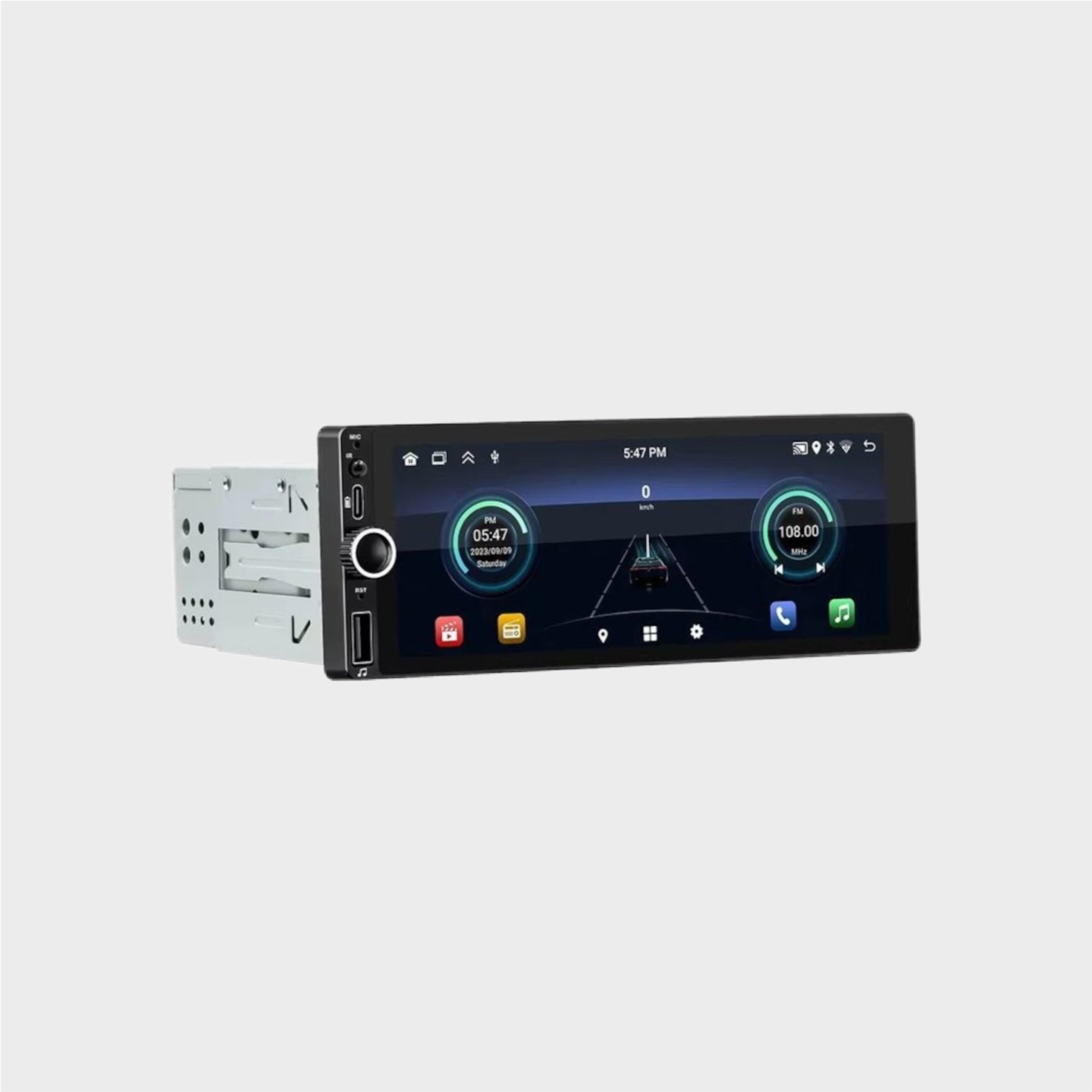 BKAP 6021A – Autorádio 1 DIN com Ecrã 6,86" Android 13 CarPlay/Android Auto