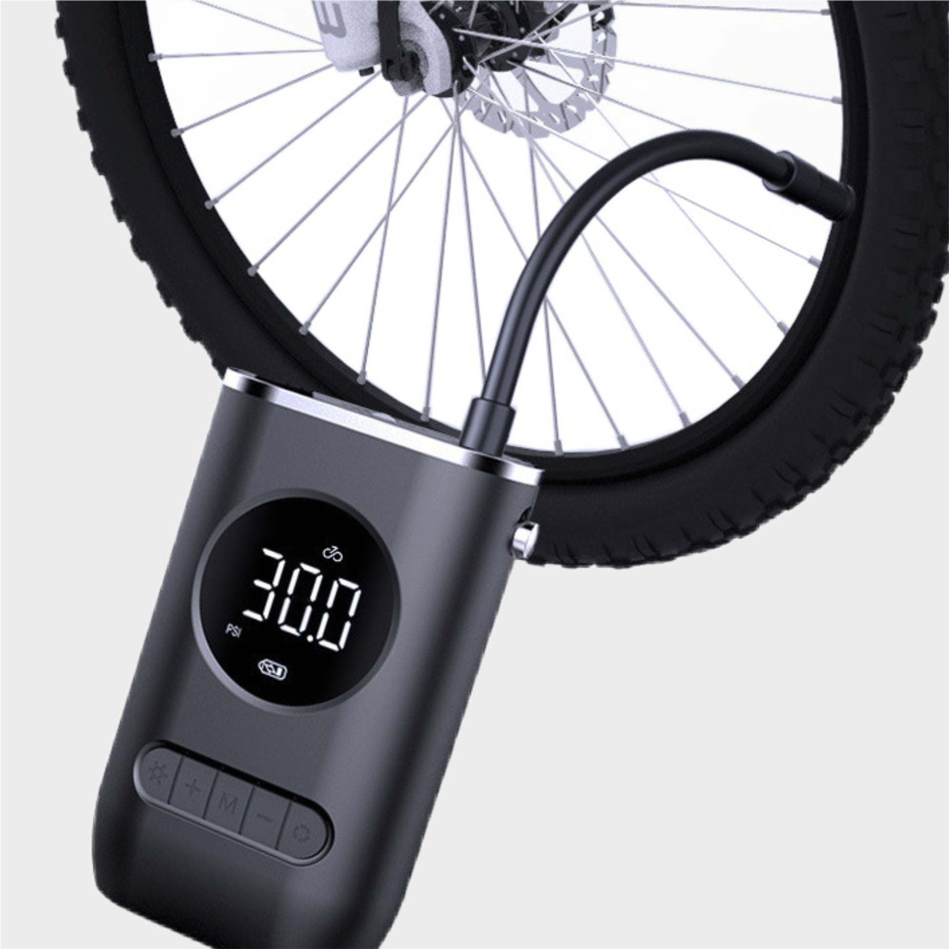 Bomba Elétrica a Bateria para Bicicleta e Automóvel – Compressor 10 Bar com LCD