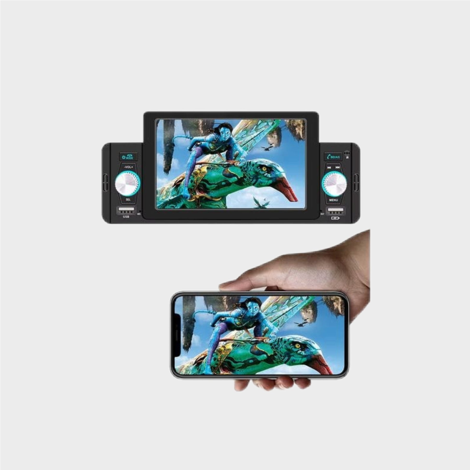 BKAP 160W – Autorádio 1 DIN com Ecrã 5" Bluetooth CarPlay/Android Auto Wireless