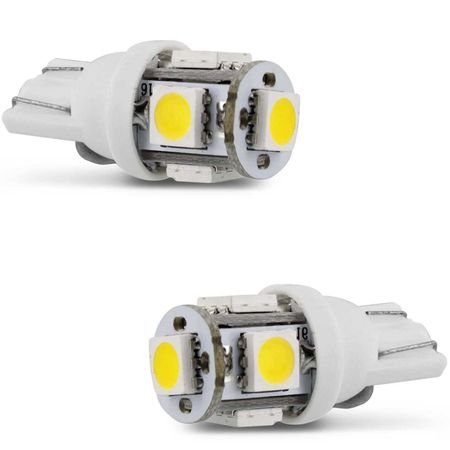 Jogo de 2x Lâmpadas LED T10 5050 (Branco 6000K)