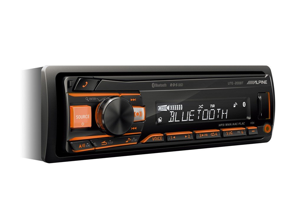 Rádio Alpine UTE-200BT 1DIN – USB, Bluetooth e RDS