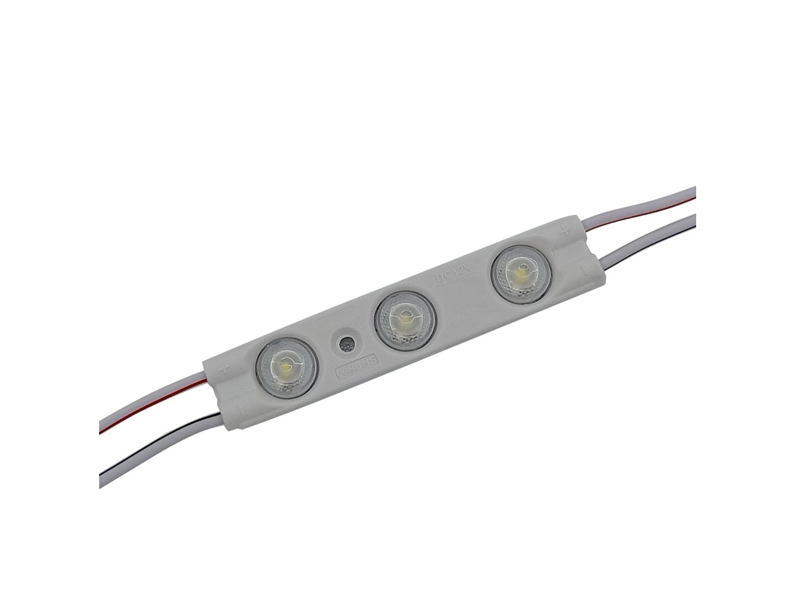 Módulo LED 1.3W 130Lm 6000K 3 LEDs SMD5630 Injetado IP67 Óptica 50.000H