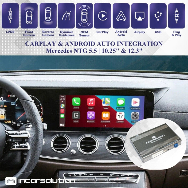 CarPlay Android Auto Camara Mercedes NTG5.5 Classe E W213 12.3"