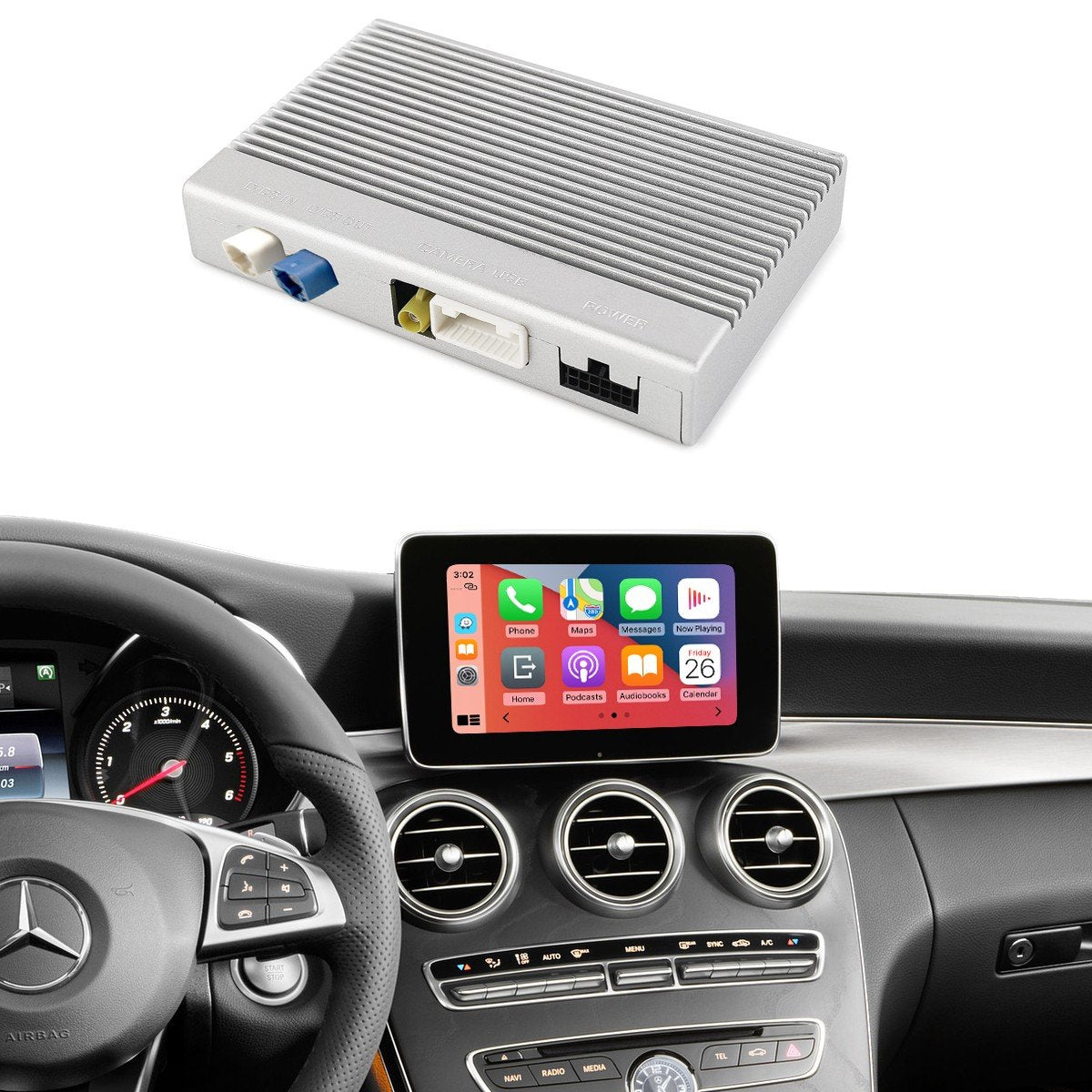 CarPlay Android Auto Mirrorlink Camara Mercedes NTG5 Classe A B CLA CLS E ML GL GLS GLC GLE GLS S V Vito X AMG GT SLC