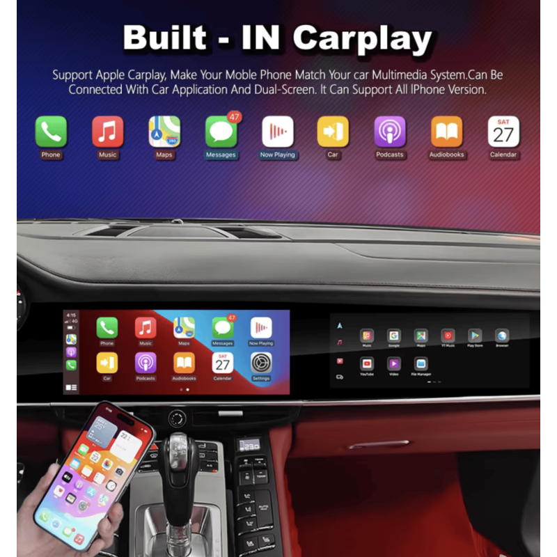Dual Screen Android Porsche Panamera PCM3.1 CarPlay Android Auto