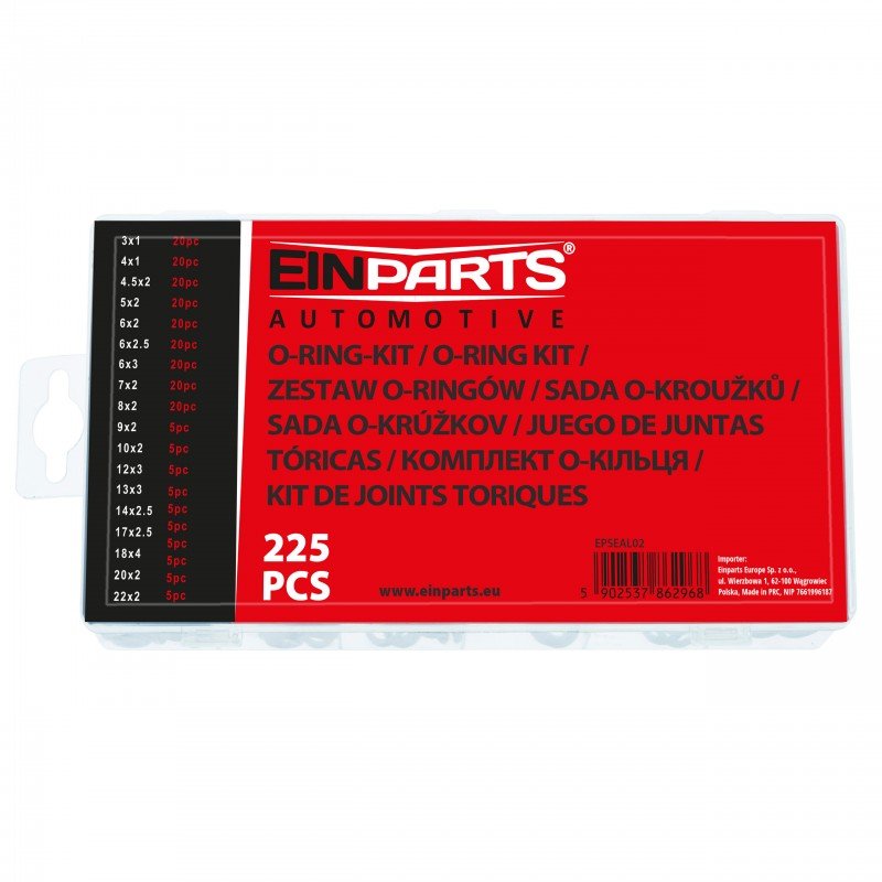 Kit de O-Rings vedantes pretos 225 pcs