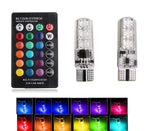 Lampadas T10 RGB LED Multi Color Com Comando