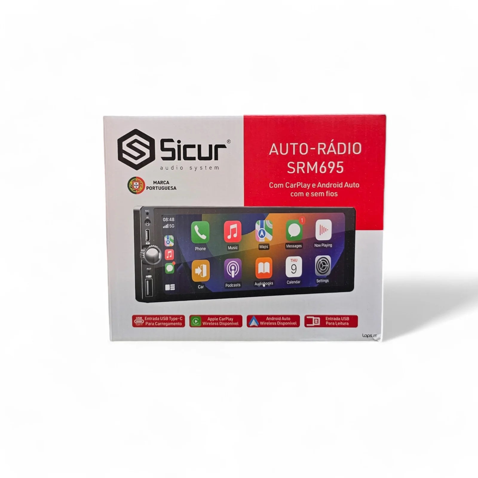 Auto-Rádio SICUR SRM695 – Ecrã 7″, CarPlay, Android Auto e Bluetooth
