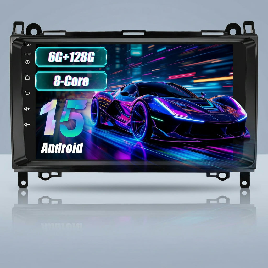 BKAP F376B – Rádio Android 15 6+128GB 9" CarPlay/Android Auto Mercedes-Benz A/B, Vito, Viano, Sprinter
