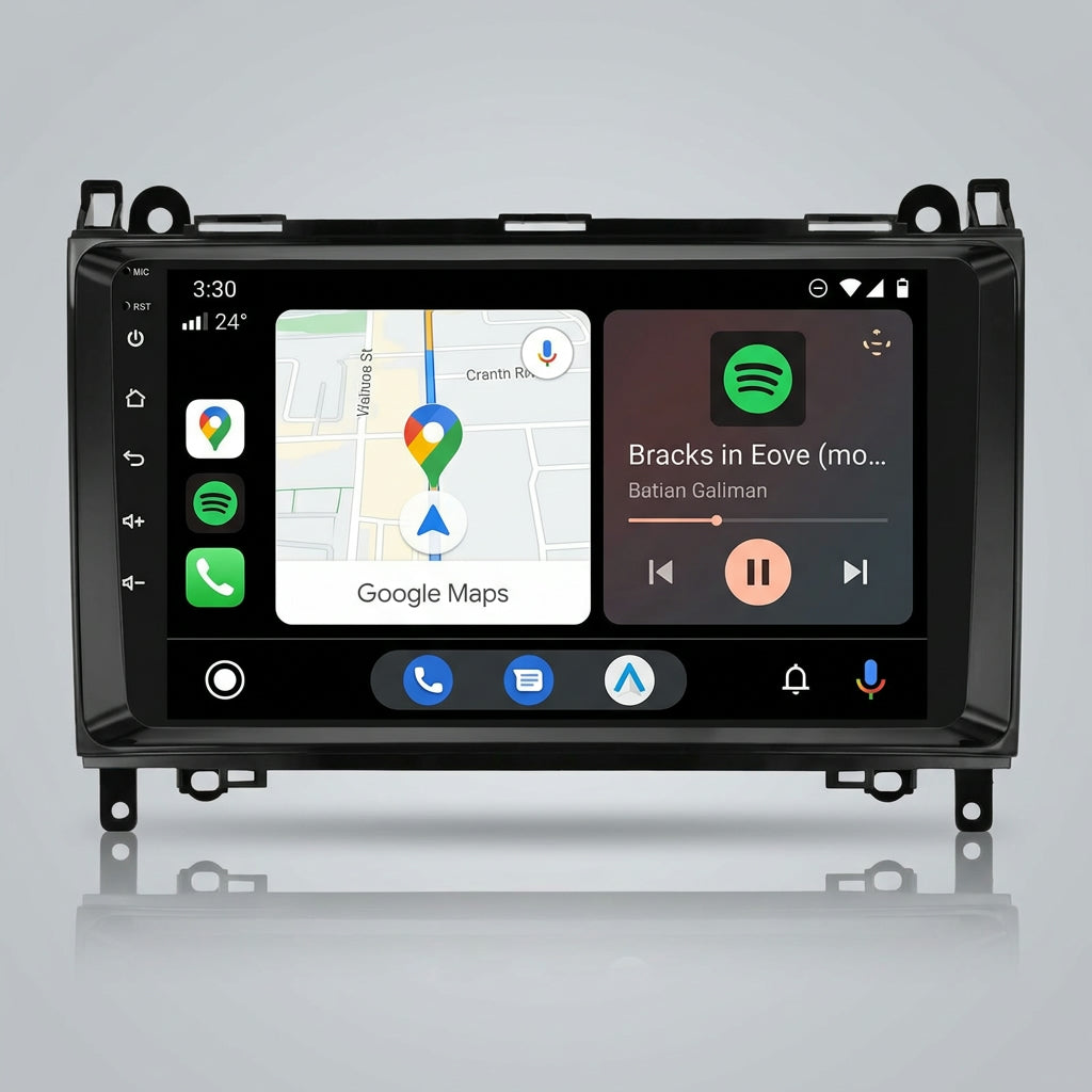 BKAP F376B – Rádio Android 15 6+128GB 9" CarPlay/Android Auto Mercedes-Benz A/B, Vito, Viano, Sprinter