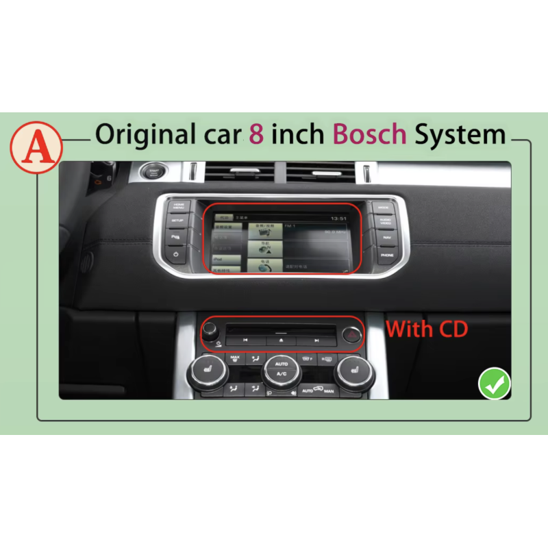 Monitor 10.25” Android 13 para Range Rover Evoque CarPlay & Android Auto | Sistema Duplo Bosch | Plug & Play