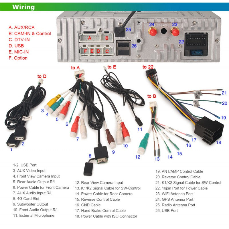 Rádio Automóvel 1 DIN Android 13 | Ecrã Tátil HD 7” | Apple CarPlay & Android Auto™