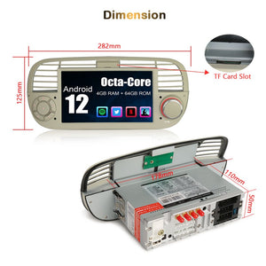 Radio CarPlay Android Auto Bluetooth USB Fiat 500