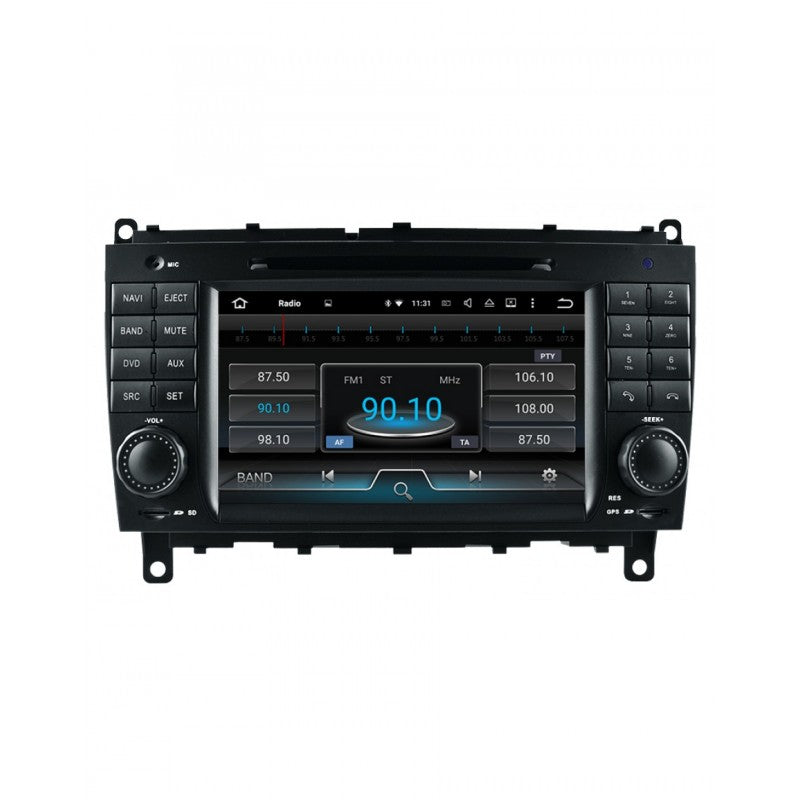 Rádio Android 13 para Mercedes CLK C209 / A209 CarPlay & Android Auto | 7” Tátil | GPS | Wi-Fi | Plug & Play