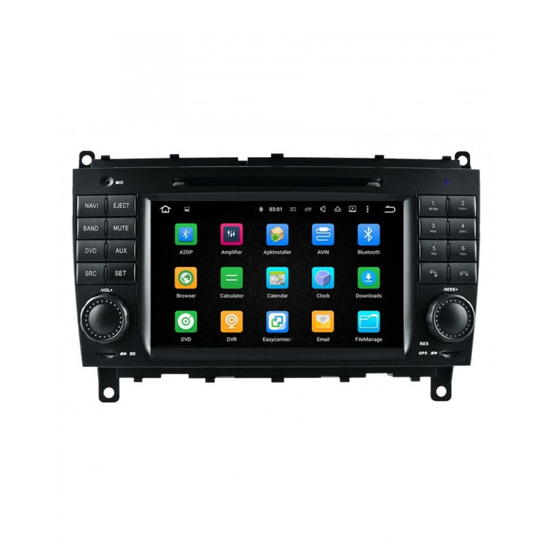 Rádio Android 13 para Mercedes CLK C209 / A209 CarPlay & Android Auto | 7” Tátil | GPS | Wi-Fi | Plug & Play