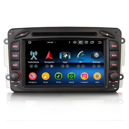 Rádio Android 13 para Mercedes CarPlay & Android Auto | 7” Tátil | GPS | Wi-Fi | Plug & Play