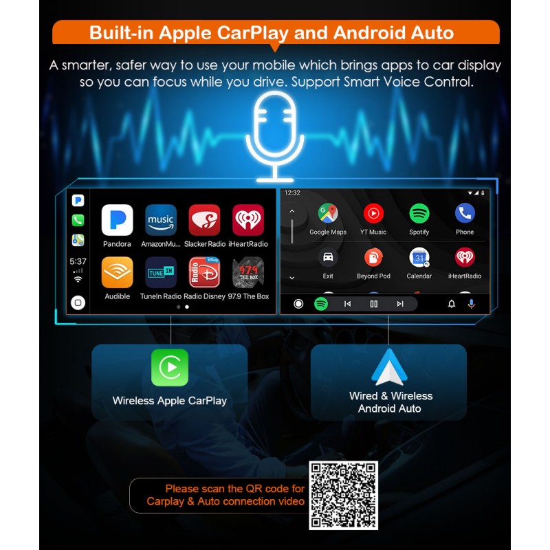 Rádio Android 13 para Mercedes CarPlay & Android Auto | 7” Tátil | GPS | Wi-Fi | Plug & Play