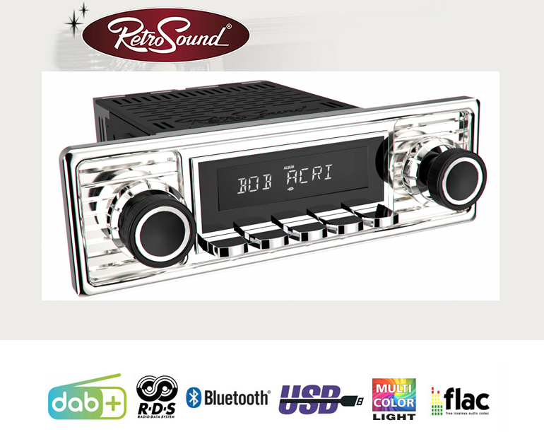 Radio Retrosound "Motor-2DAB" Design "Chrome" RDS USB Bluetooth