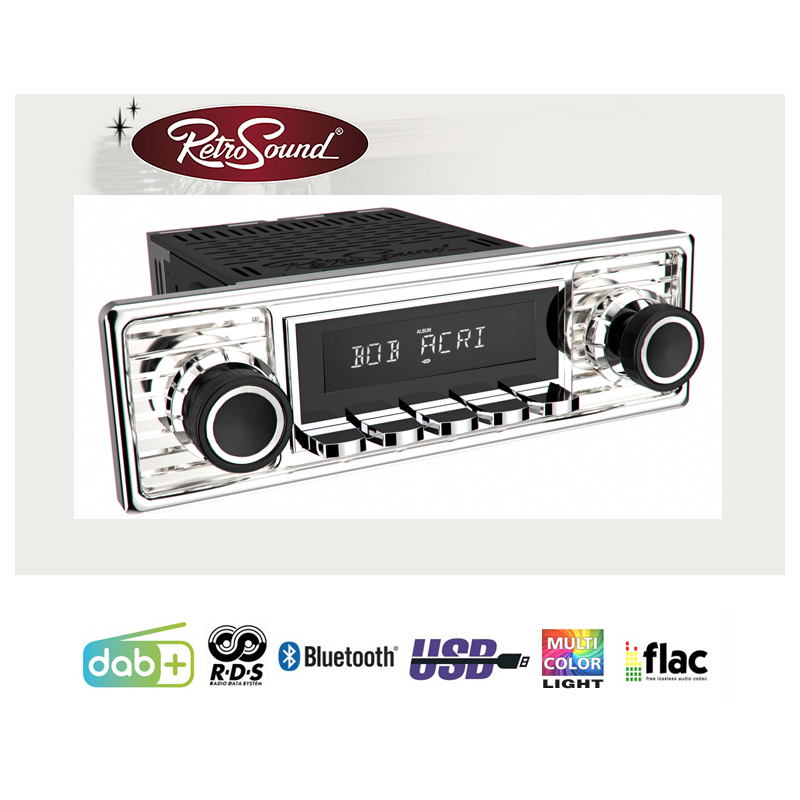 Radio Retrosound "Motor-6DAB" Design "Chrome" RDS USB Bluetooth