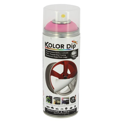 Tinta spray para revestimento vinílico Kolor Dip 400ml - Rosa fluorescente