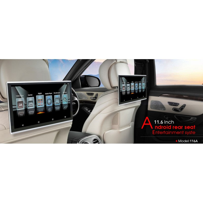 Tablet Monitor Traseiro Android 11.6" (Par) – USB, Wi-Fi, Miracast, AirPlay