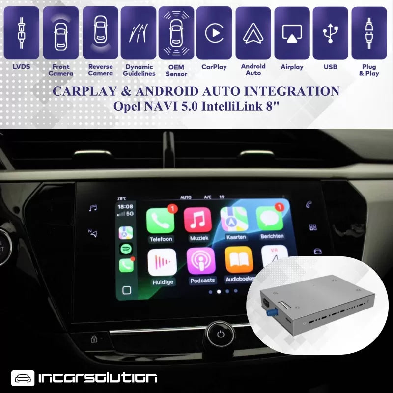 Wireless CarPlay Android Auto Opel NAVI 5.0 IntelliLink 8"